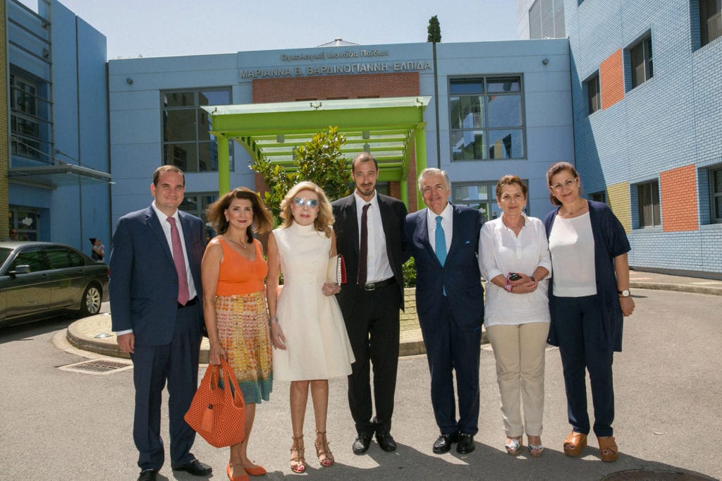 ELPIDA Association of Friends of Children with Cancer and Mrs. Marianna V. Vardinoyannis welcomed THI's President and his wife George P. & Georgia Stamas as well as THI's Director of Programming Mr. Michael Printzos at their Oncology Unit in Athens. 