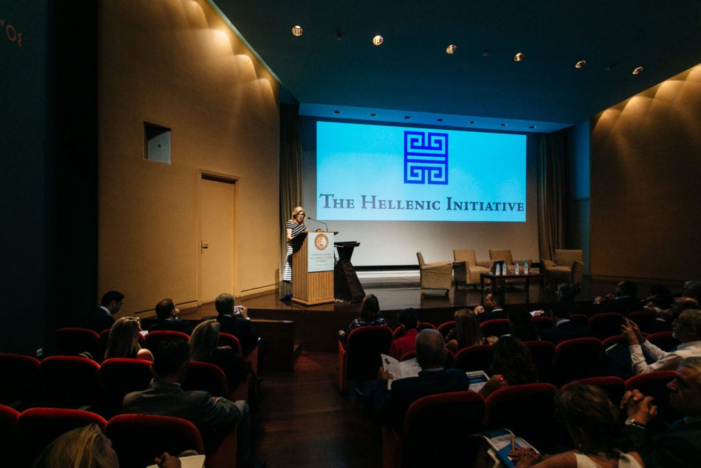 Marianna V. Vardinoyannis addressing the 1st THI Global Diaspora Summit
